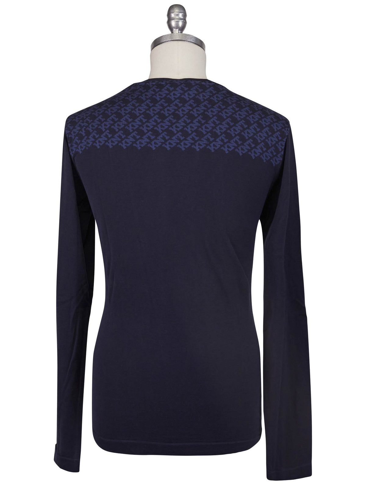 Kiton Knt Blue Cotton PL Sweater Crewneck