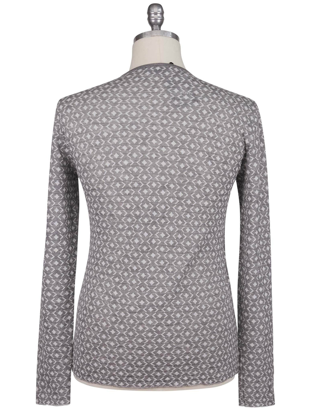Kiton Knt Gray Cashmere Cotton Sweater Crewneck