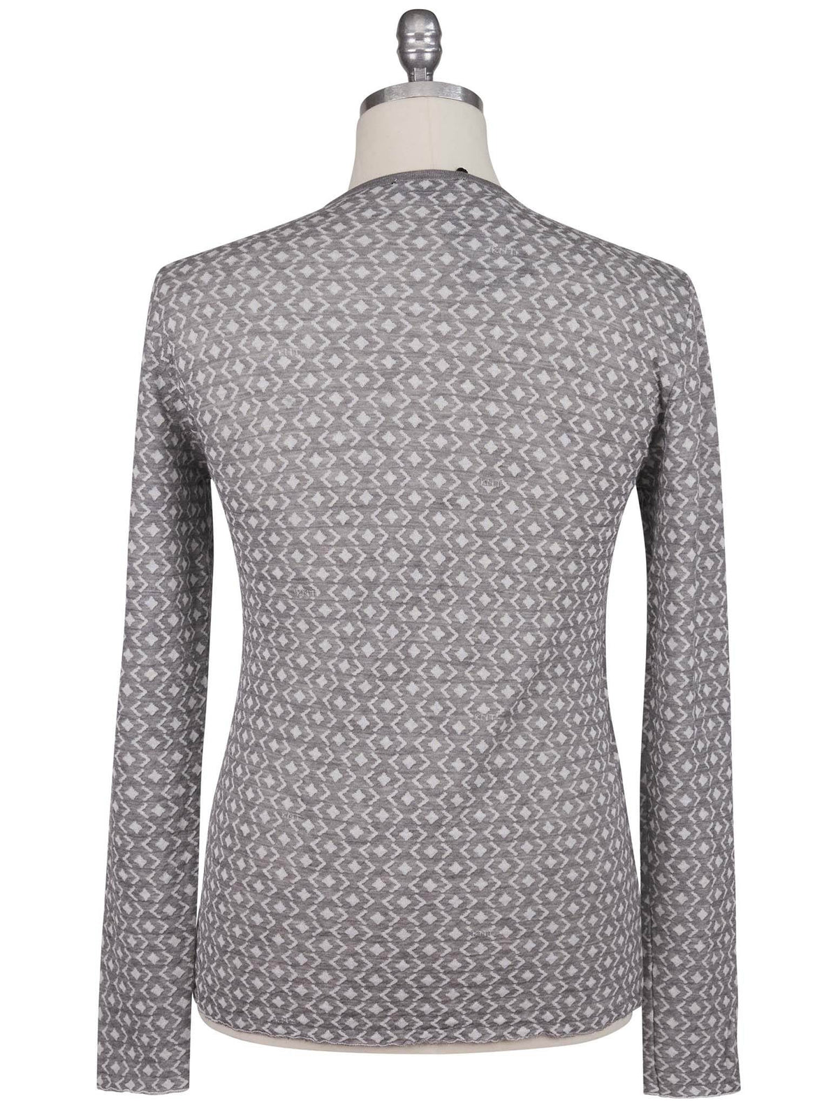 Kiton Knt Gray Cashmere Cotton Sweater Crewneck