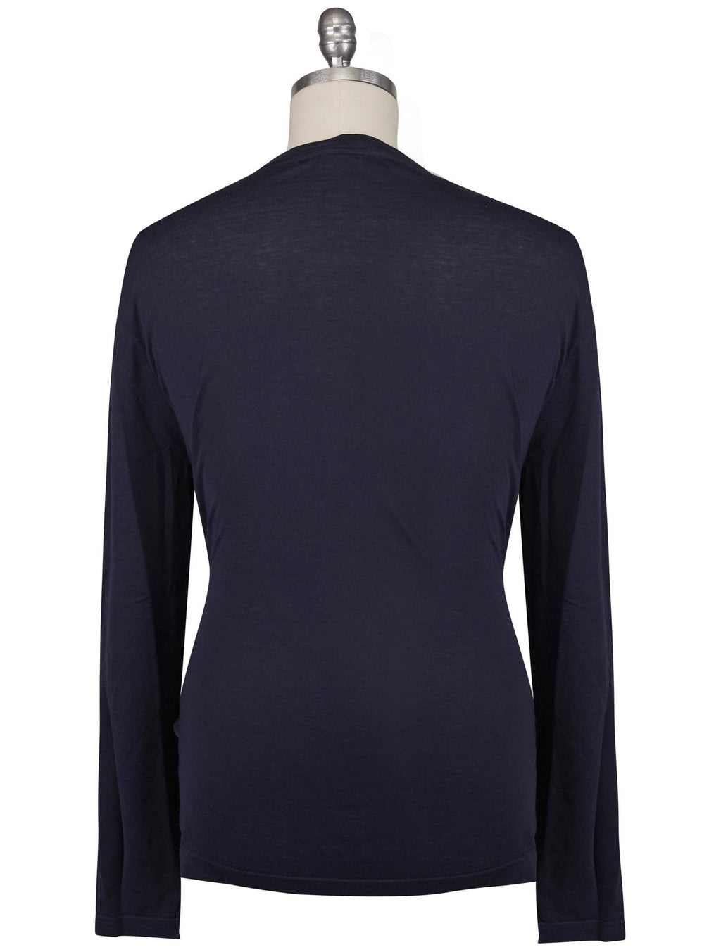 Kiton Knt Blue Cashmere Cotton Sweater Crewneck