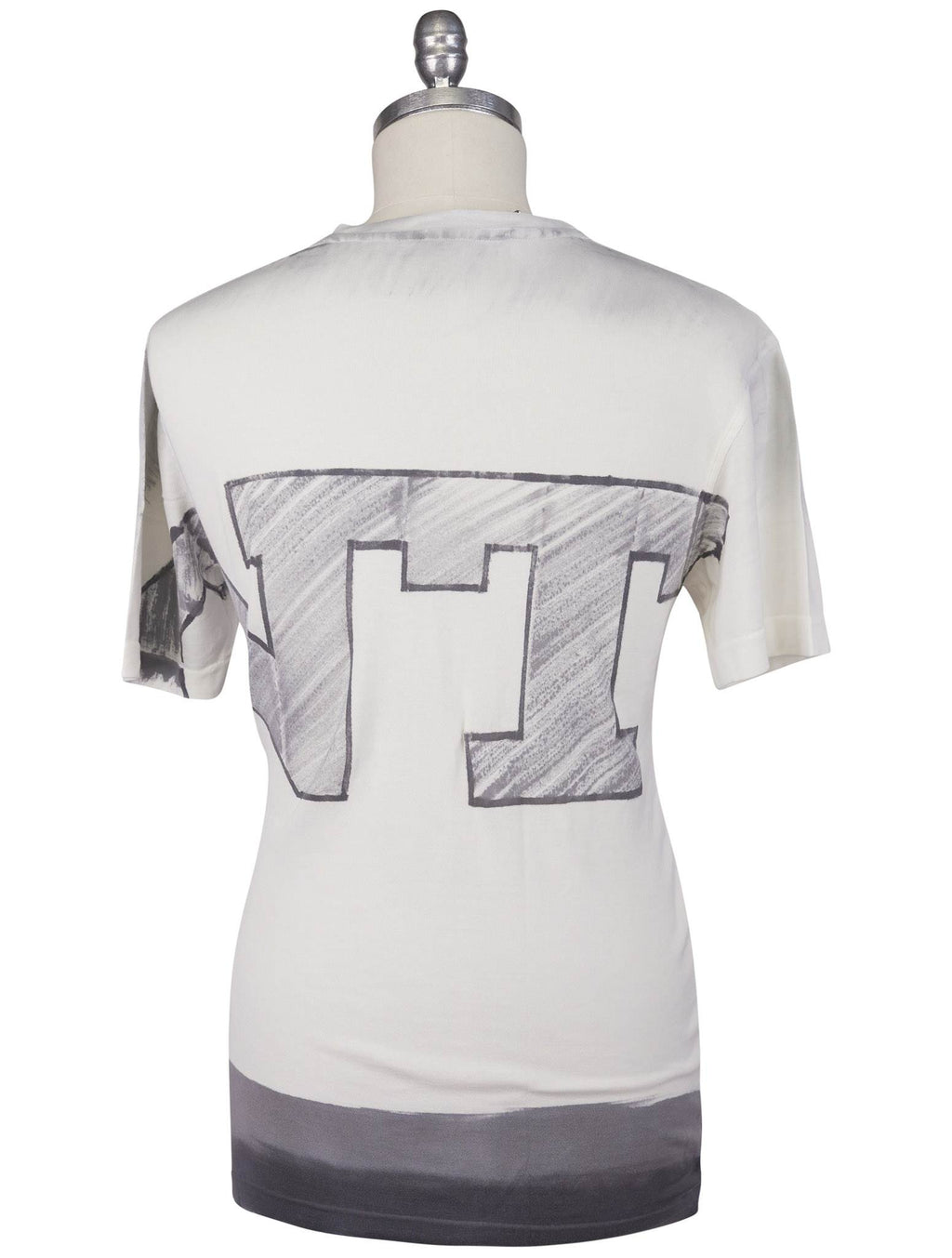 Kiton Knt White Gray Cotton T-Shirt