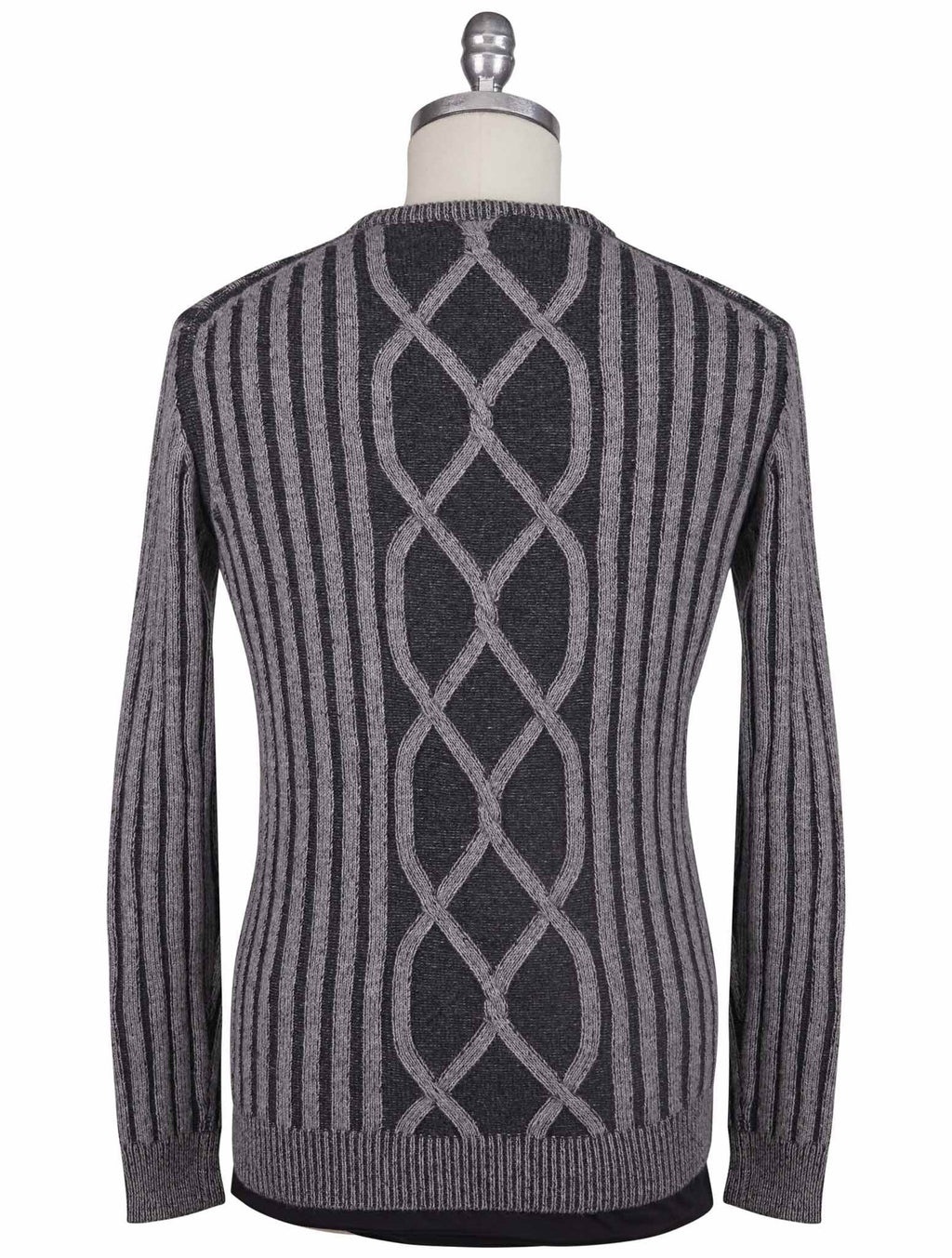 Kiton Knt Gray Virgin Wool Cashmere Sweater Crewneck