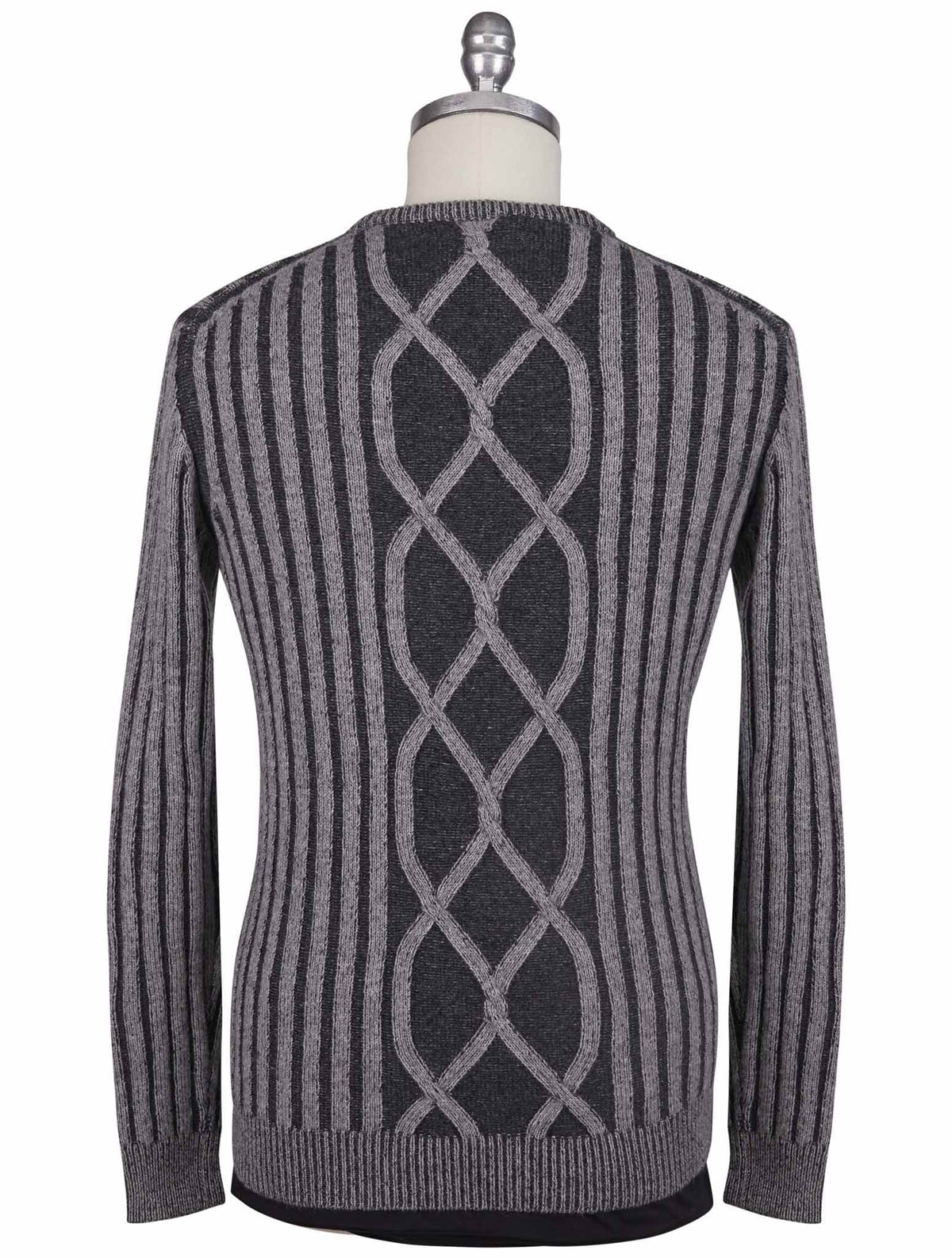 Kiton Knt Gray Virgin Wool Cashmere Sweater Crewneck