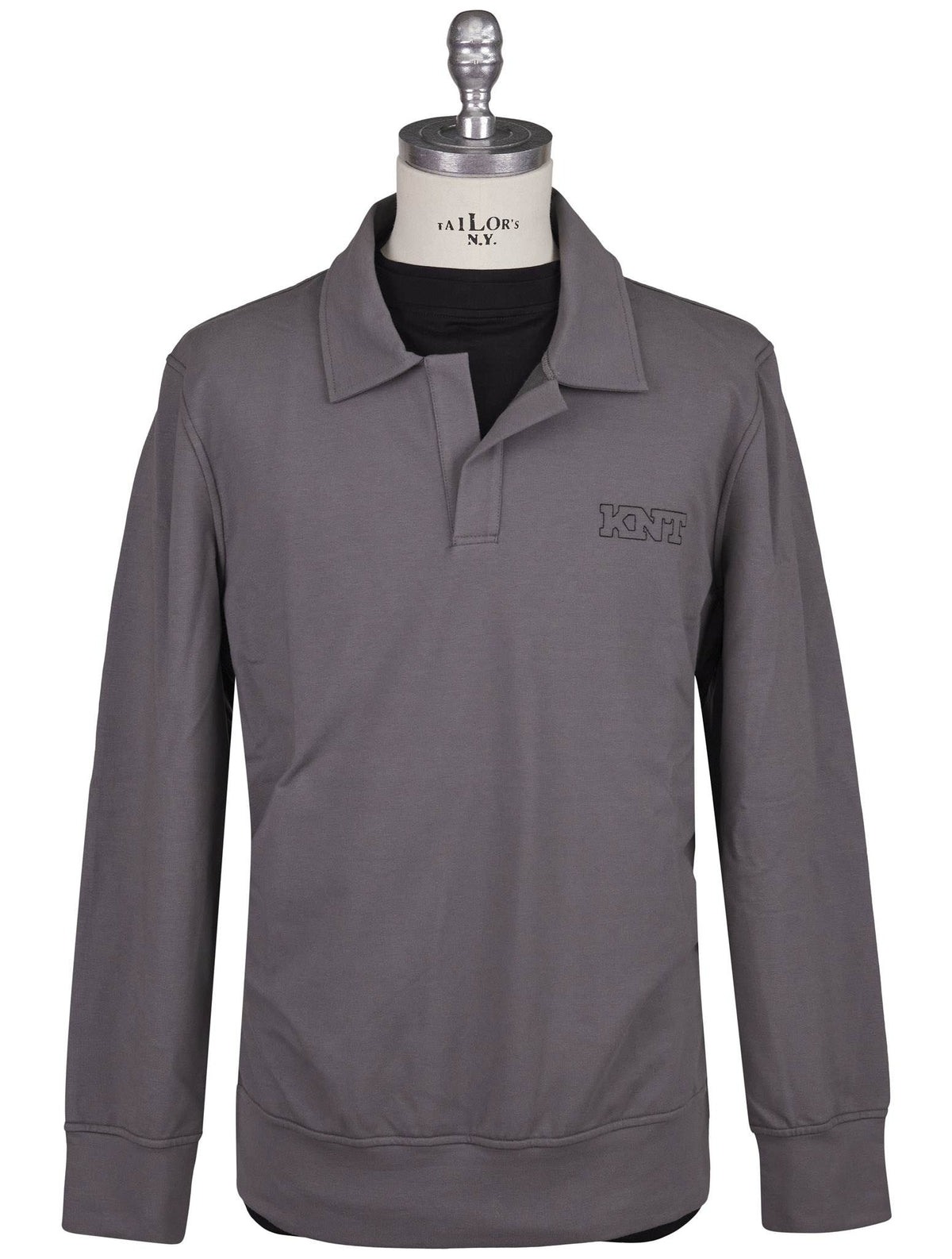 KNT Kiton Knt Gray Cotton EA Sweater Polo Gray 000