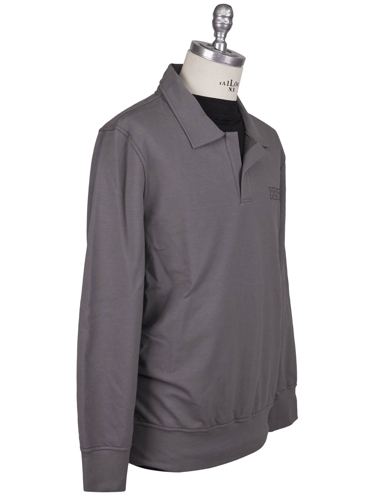 KNT Kiton Knt Gray Cotton EA Sweater Polo Gray 001