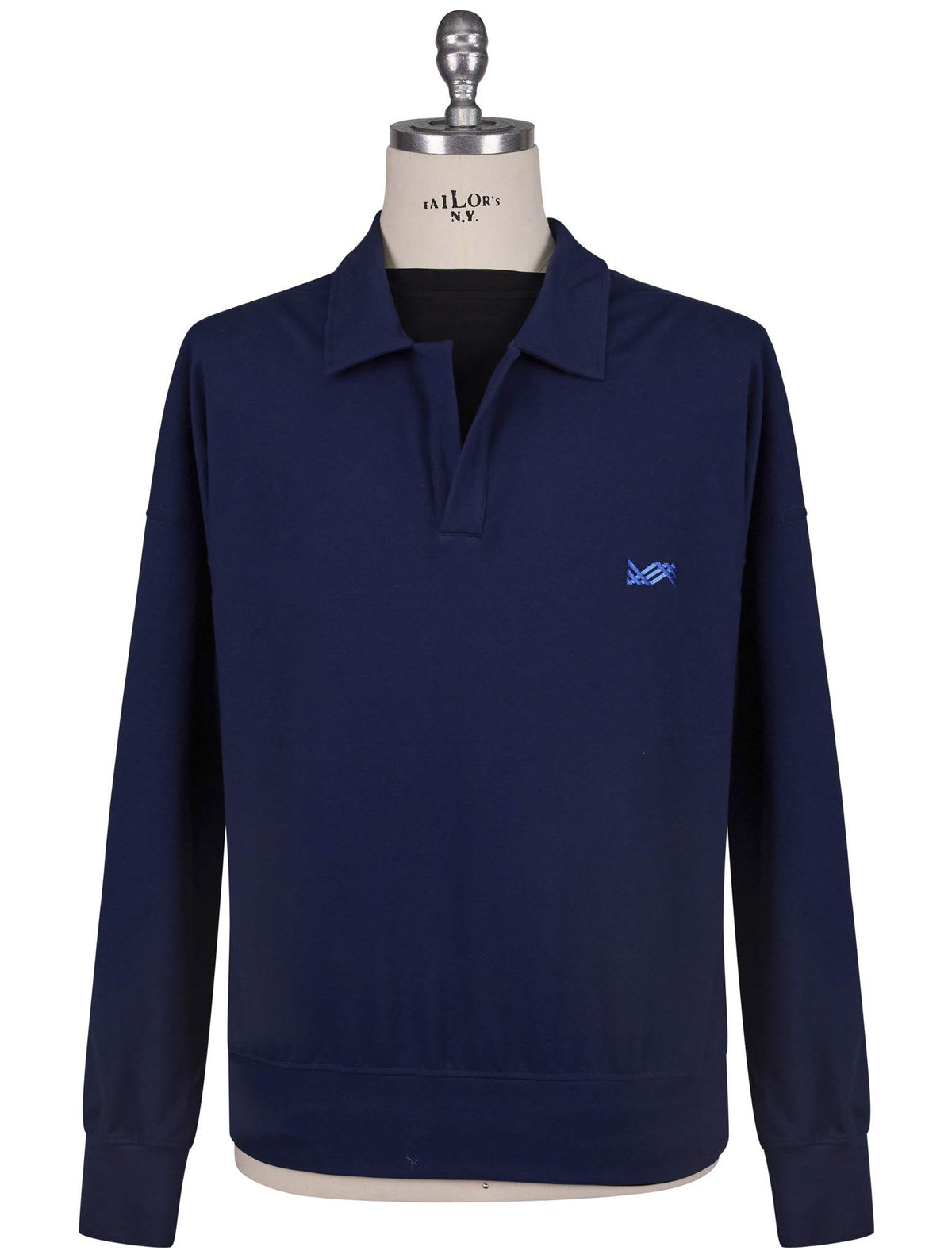 KNT Kiton Knt Blue Cotton Ea Sweater Polo Blue 000