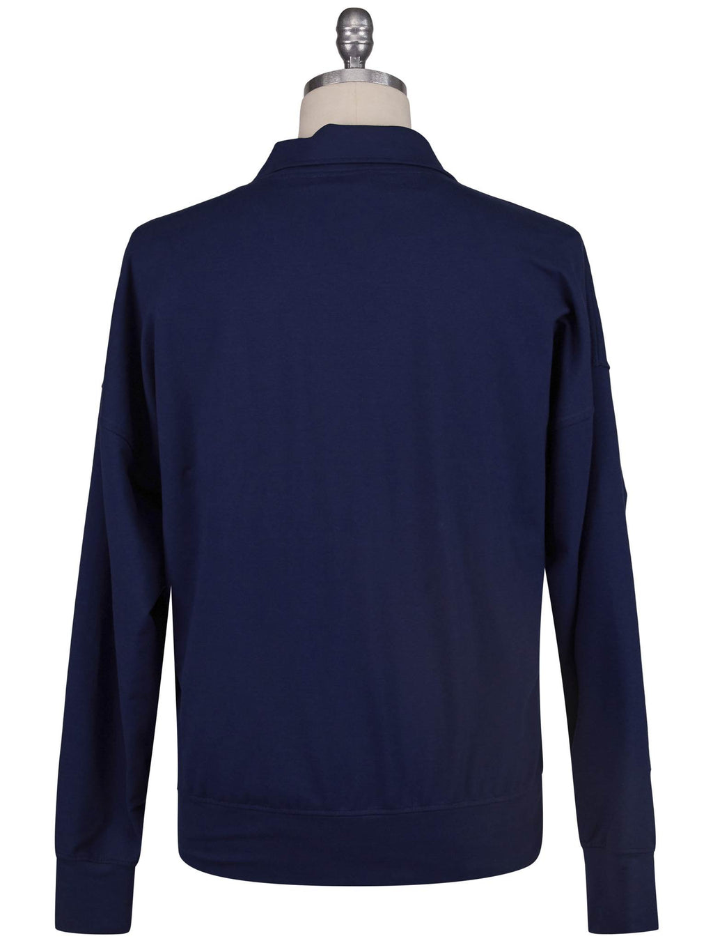Kiton Knt Blue Cotton Ea Sweater Polo