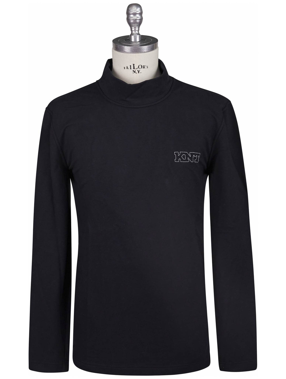 Kiton Knt Black Cotton EA Sweater Half Neck