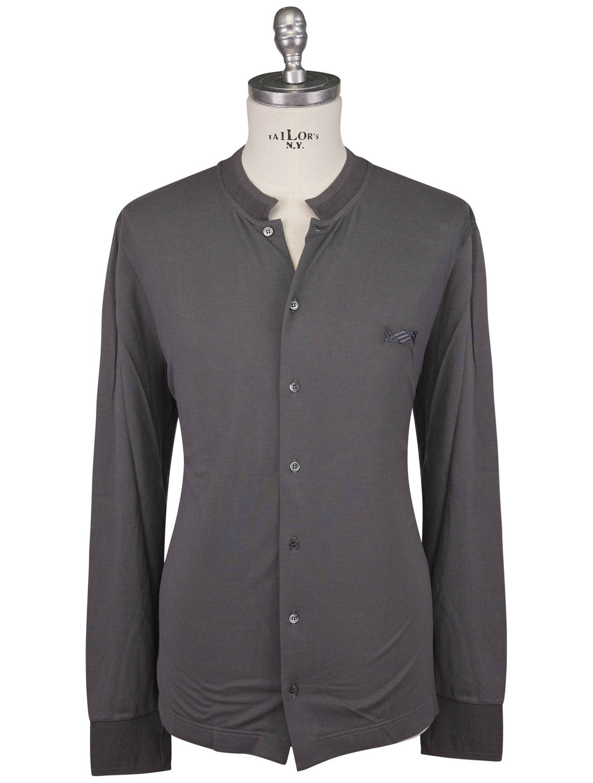 Kiton Knt Gray Cotton Silk Shirt