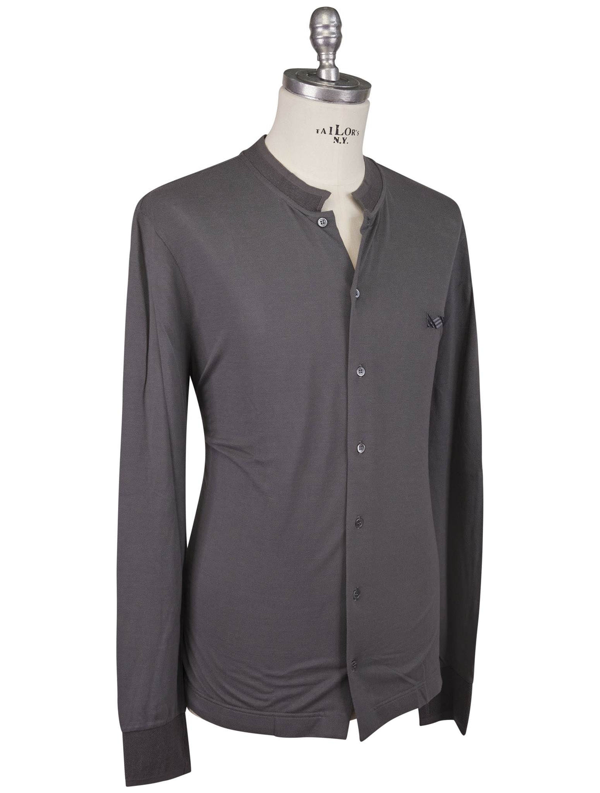 KNT Kiton Knt Gray Cotton Silk Shirt Gray 001