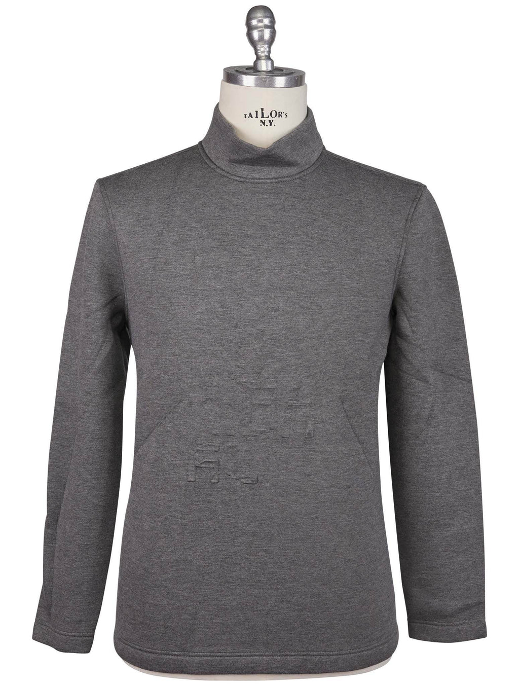 Kiton Knt Gray Cotton Silk Sweater Half Neck