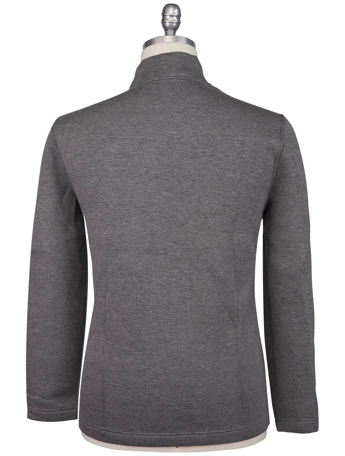Kiton Knt Gray Cotton Silk Sweater Half Neck