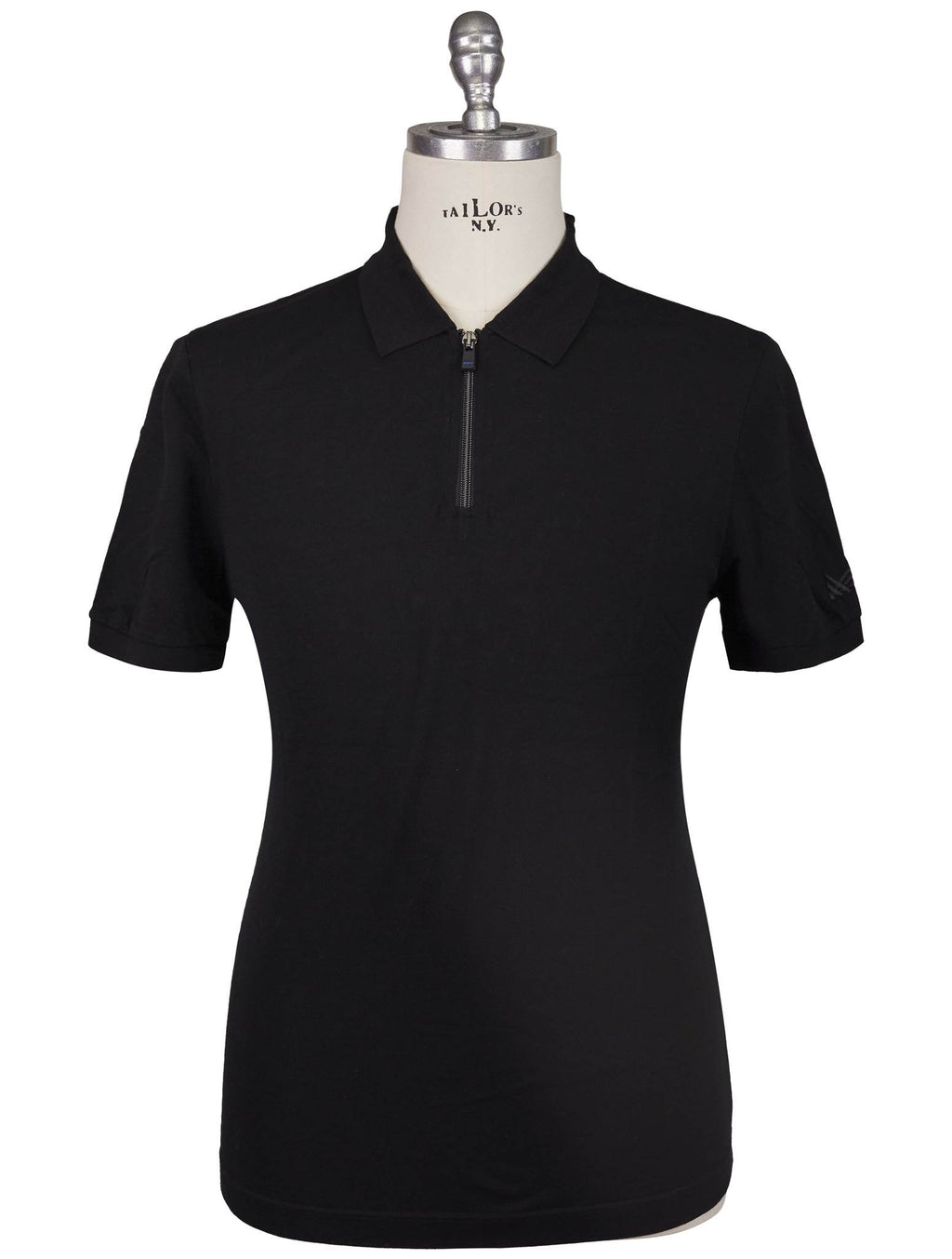 Kiton Kiton Knt Black Cotton Silk Polo Black 000