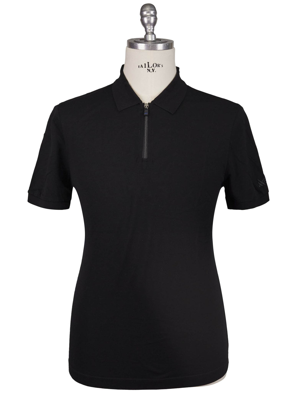 Kiton Kiton Knt Black Cotton Silk Polo Black 000