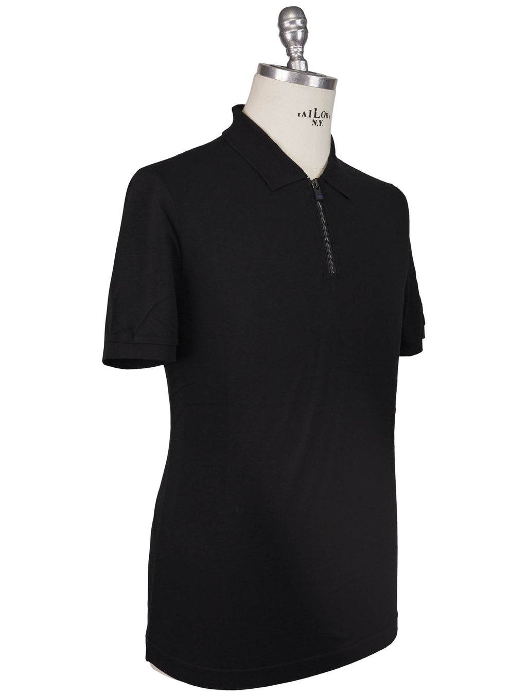 Kiton Kiton Knt Black Cotton Silk Polo Black 001