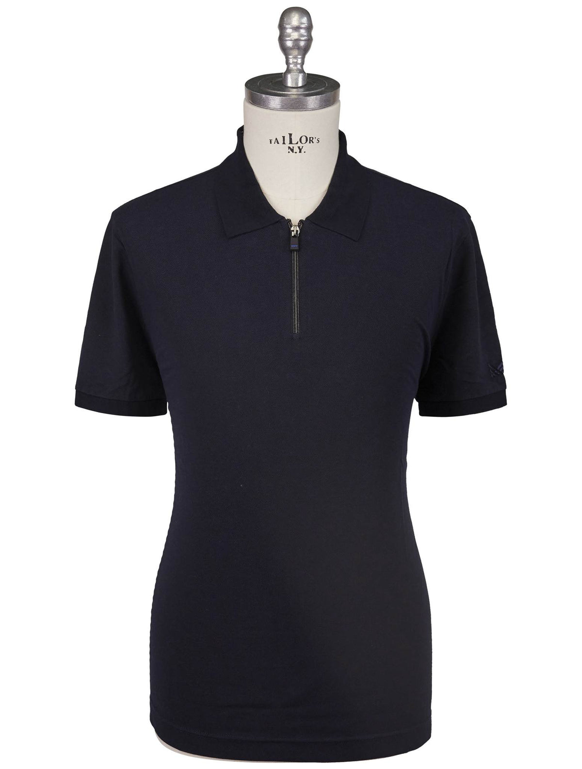 Kiton Knt Blue Cotton Silk Polo