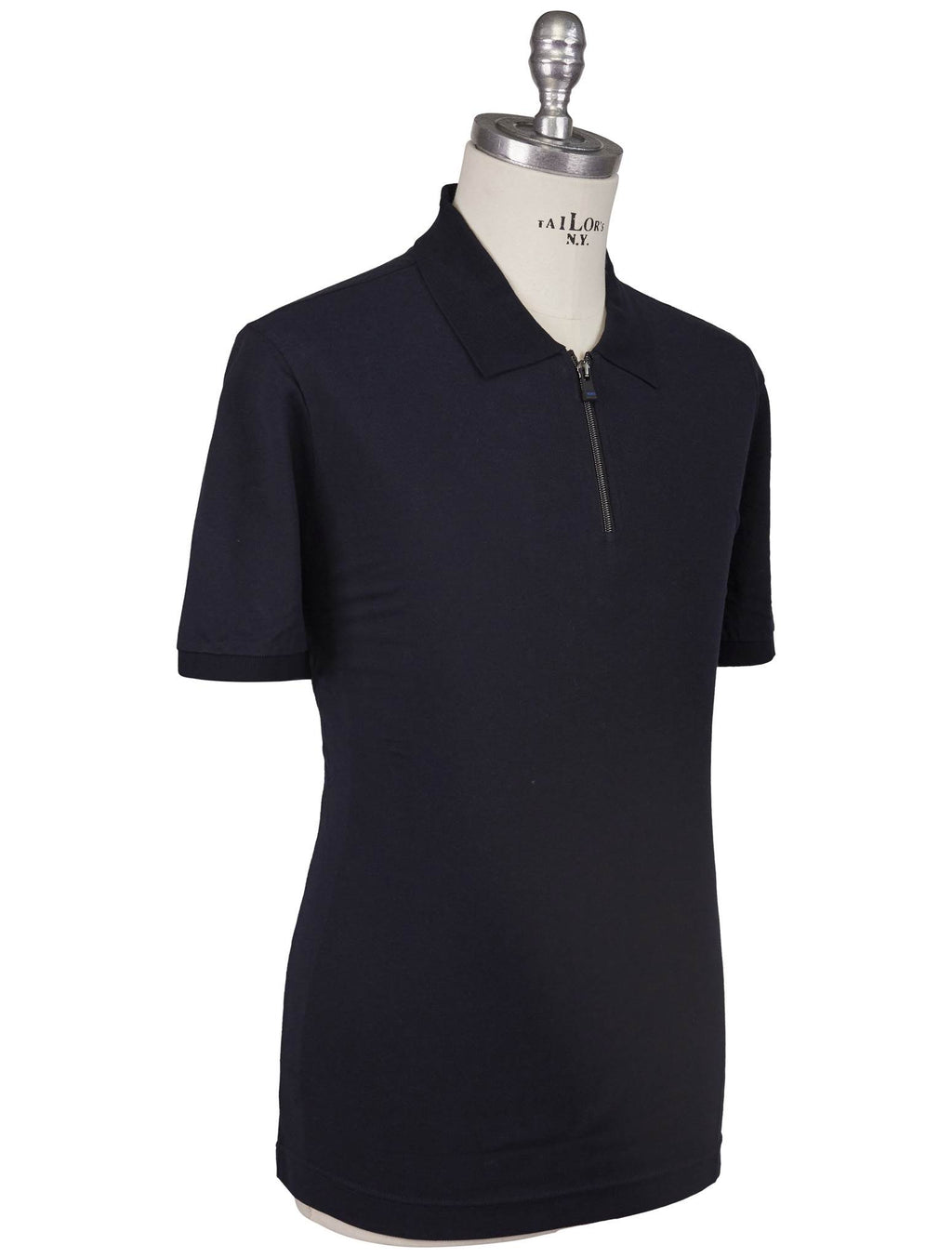 Kiton Kiton Knt Blue Cotton Silk Polo Blue 001