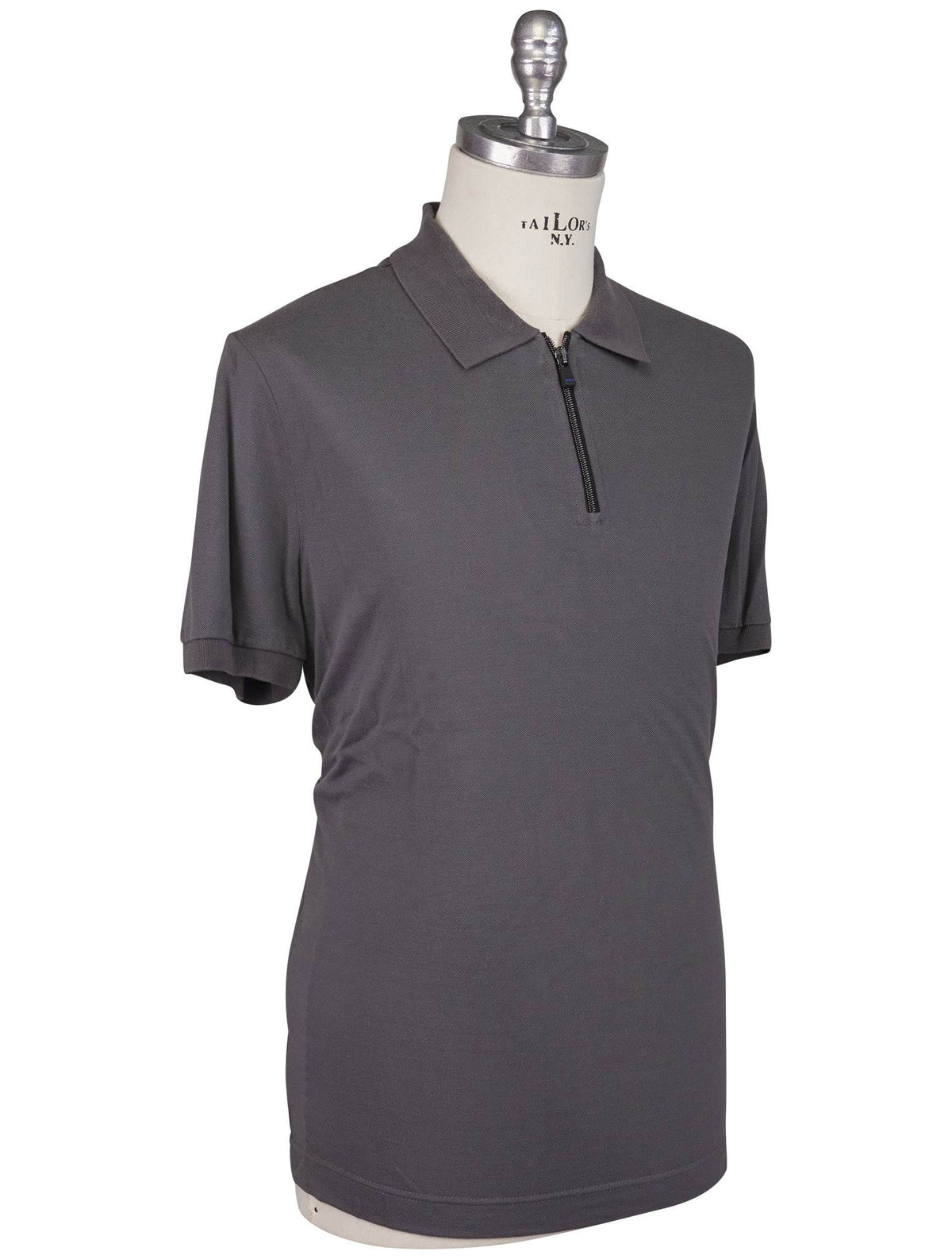 Kiton Kiton Knt Dark Gray Cotton Silk Polo Dark Gray 001