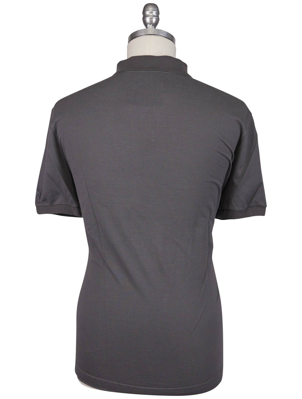 Kiton Knt Dark Gray Cotton Silk Polo