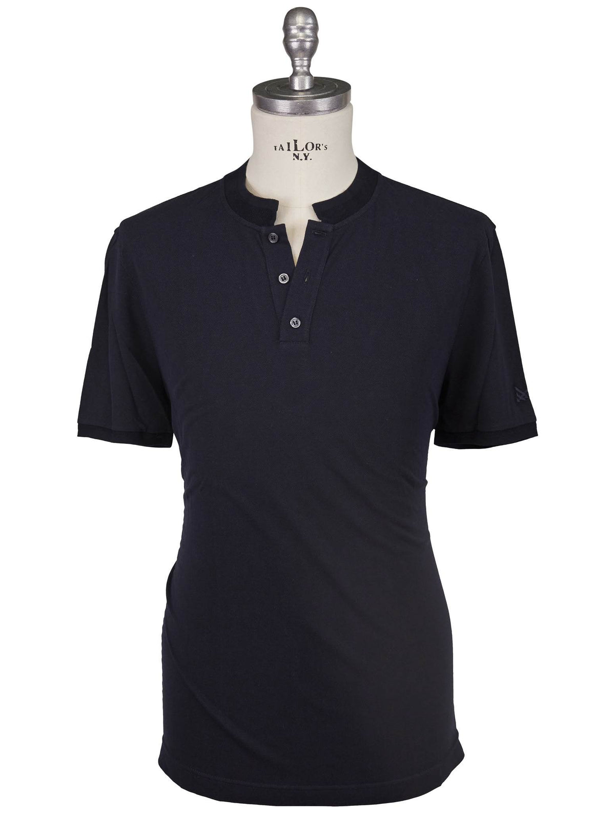 KNT Kiton Knt Blue Cotton Silk Polo Blue 000