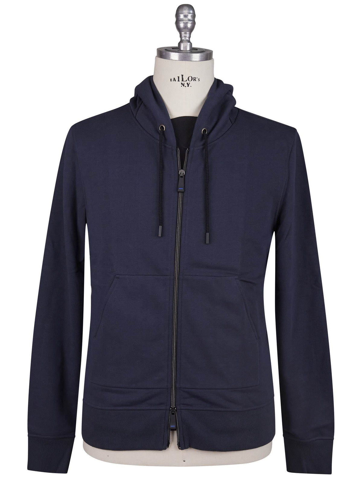KNT Kiton Knt Blue Cotton Sweater Full Zip Blue 000