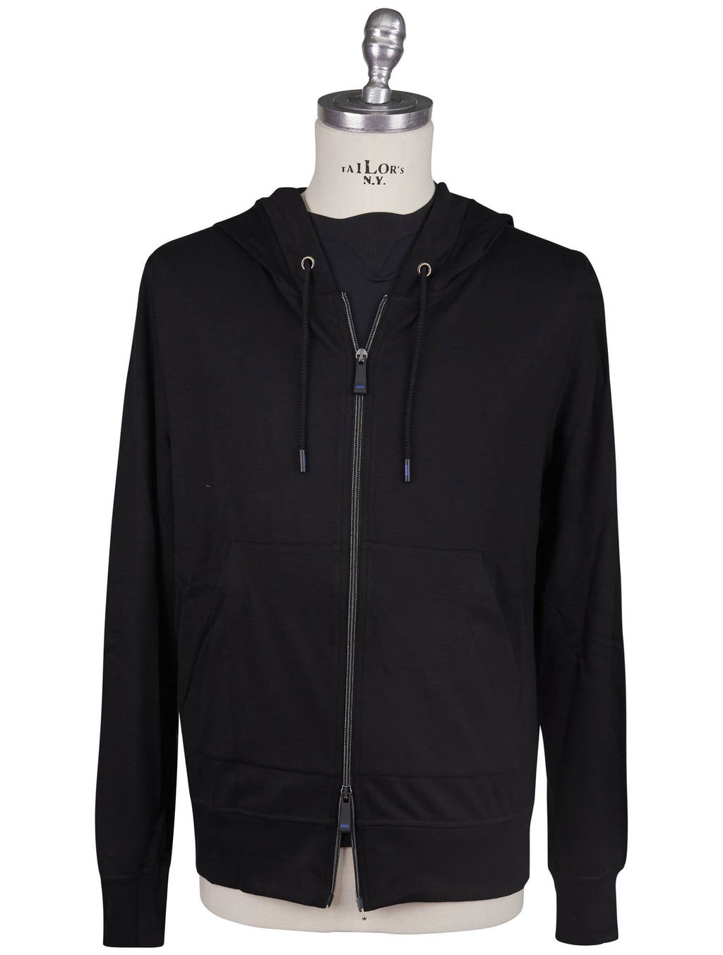 Kiton Knt Black Viscose EA Sweater Full Zip