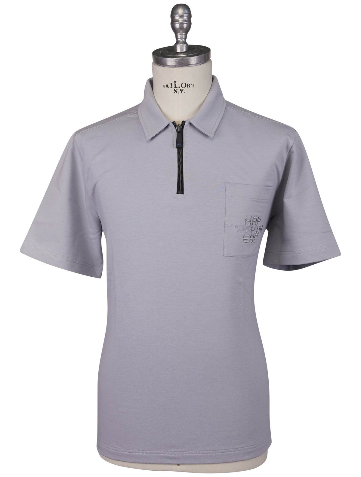 Kiton Knt Gray Cotton Ea Polo