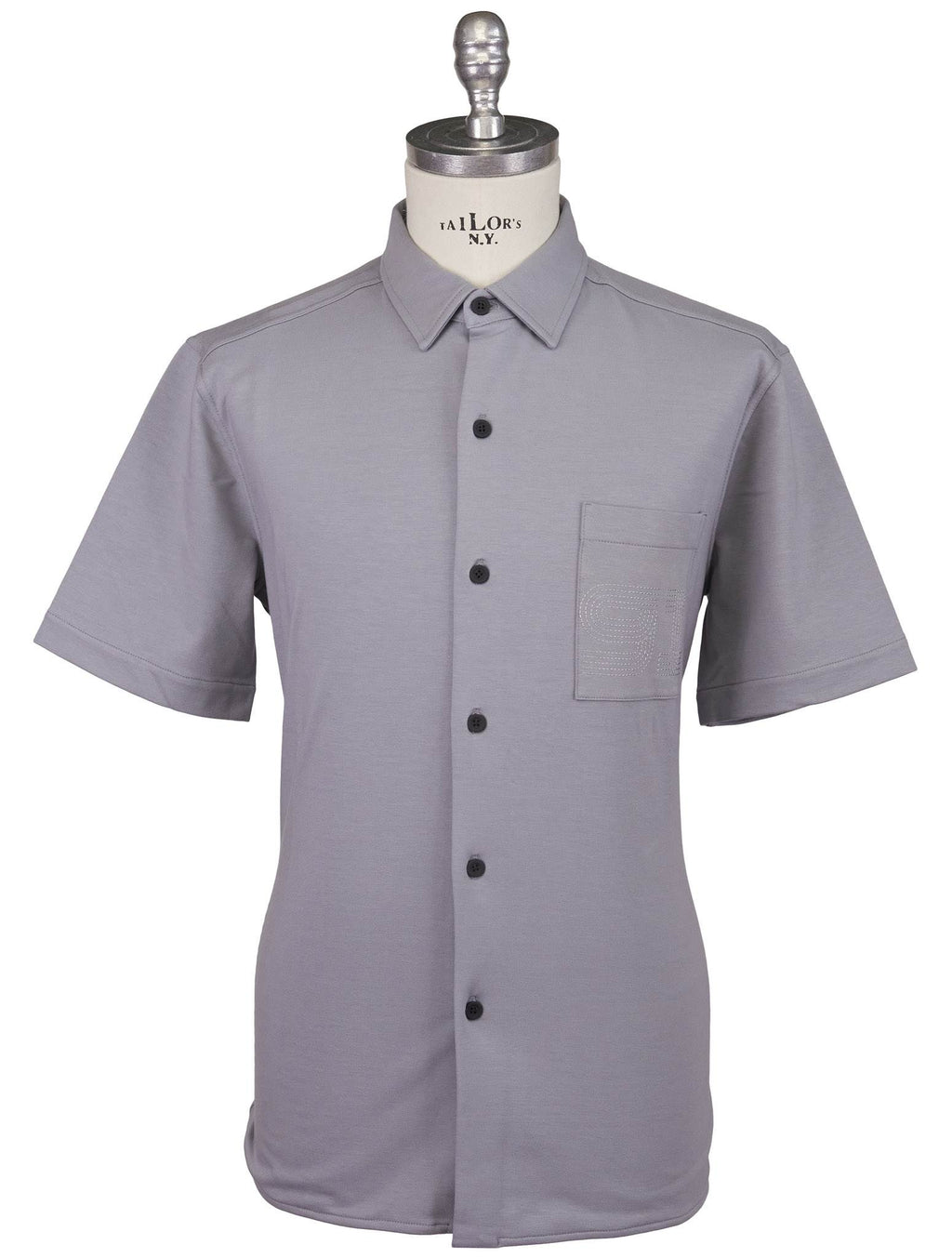 Kiton Knt Gray Cotton EA Shirt