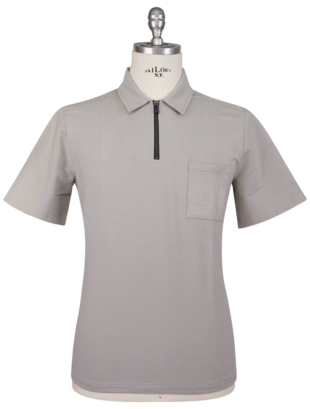 Kiton Knt Gray Cotton EA Polo