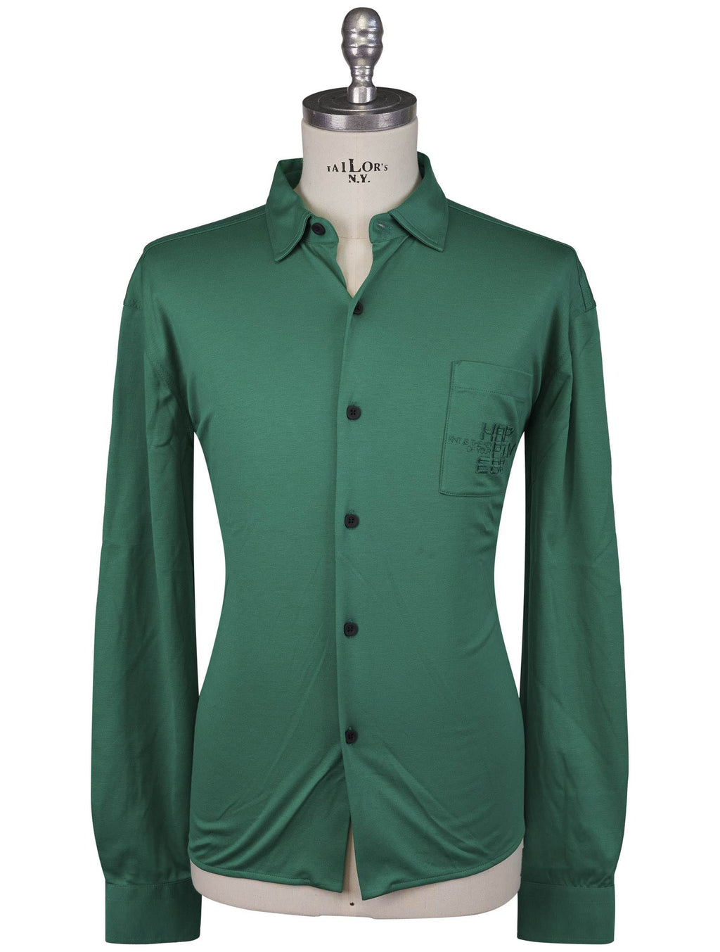Kiton Knt Green Cotton Shirt