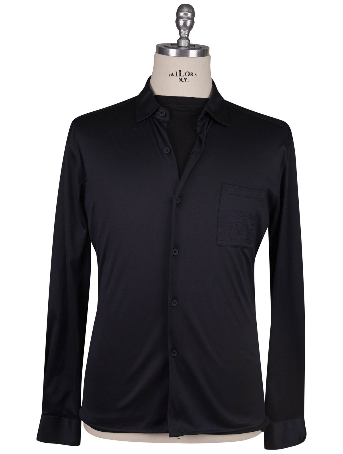 Kiton Knt Blue Cotton Shirt