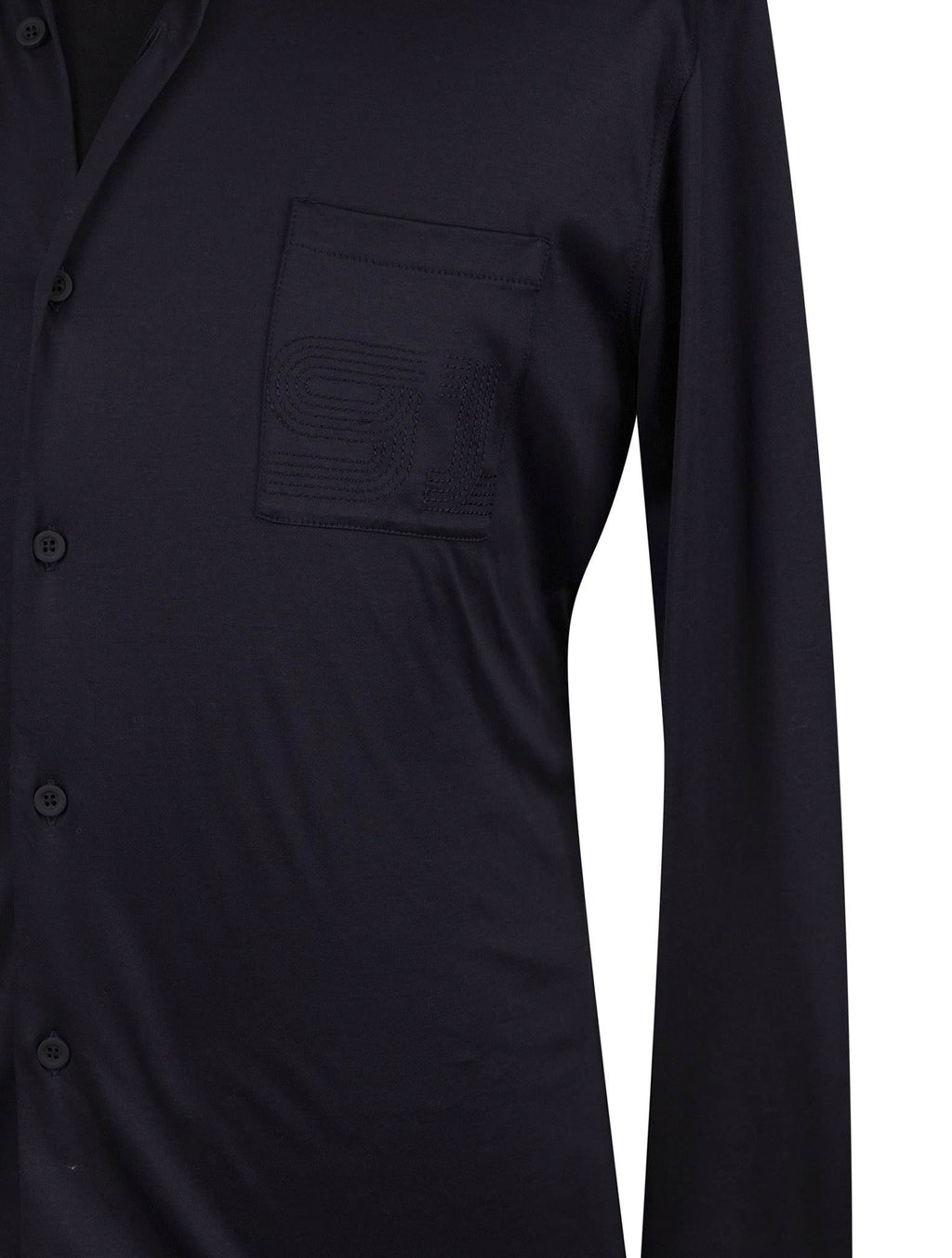 Kiton Knt Blue Cotton Shirt