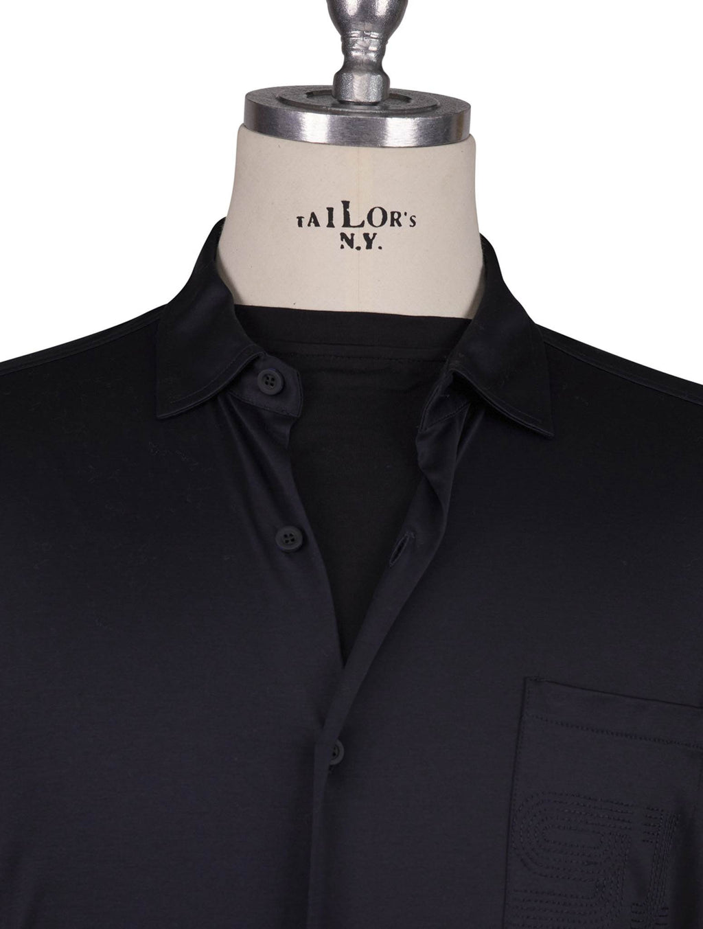 Kiton Knt Blue Cotton Shirt