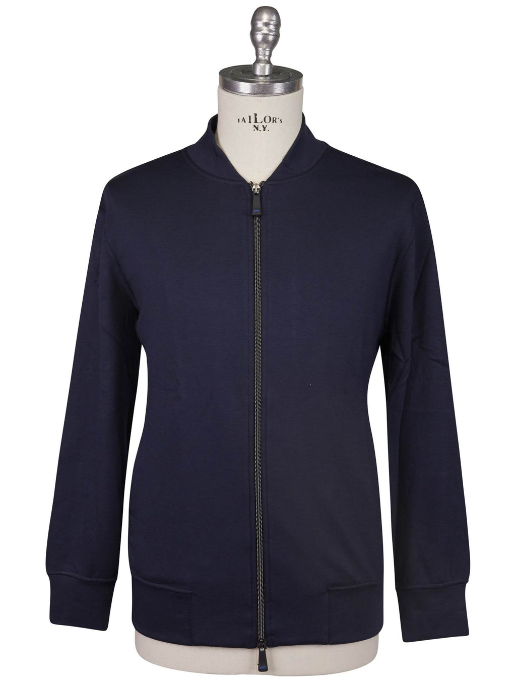 Kiton Knt Blue Viscose EA Sweater Full Zip