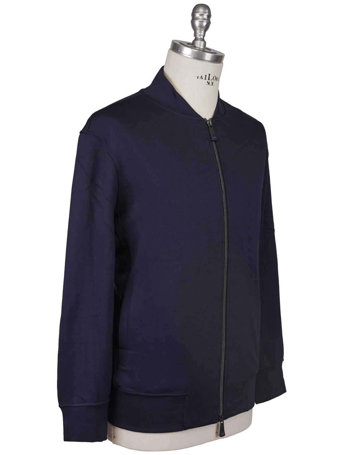 KNT Kiton Knt Blue Viscose EA Sweater Full Zip Blue 001