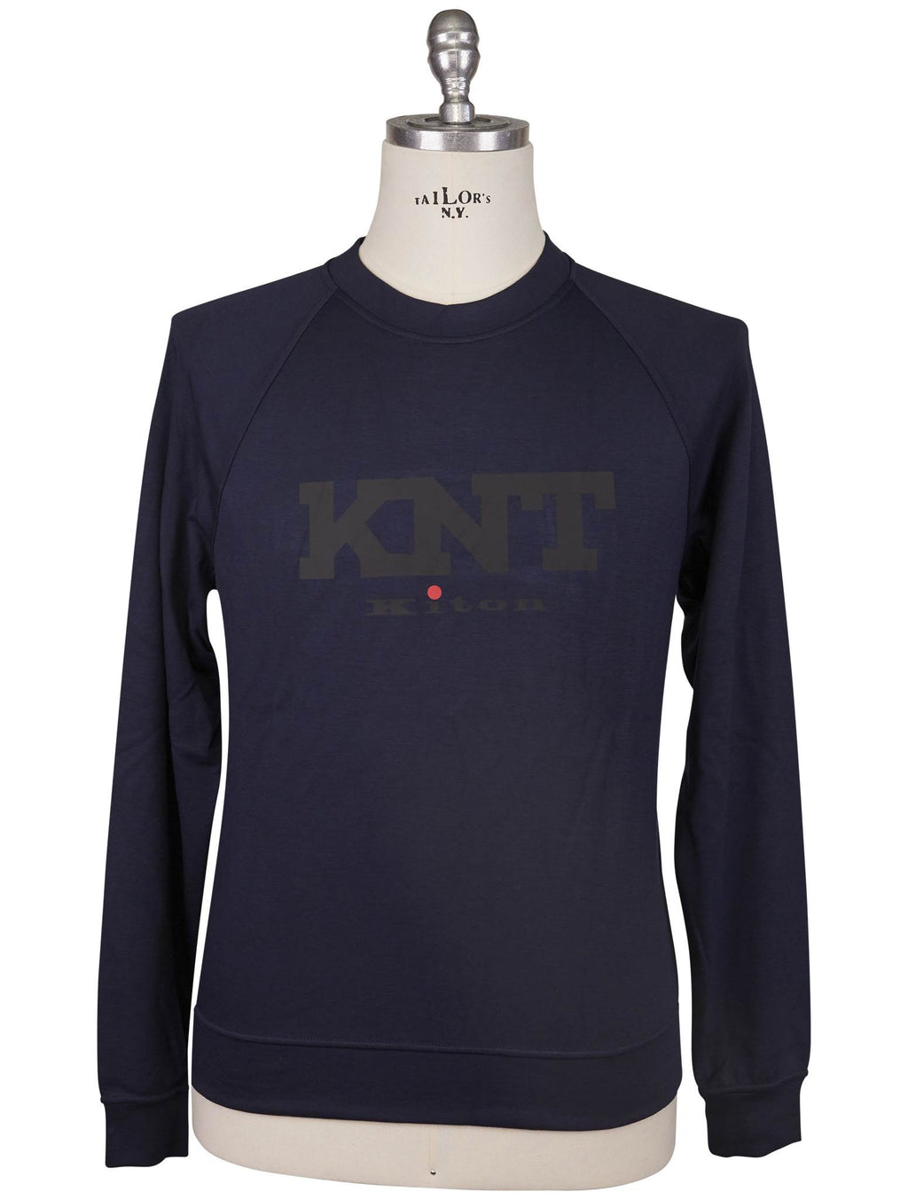 Kiton Knt Blue Viscose Ea Sweater Crewneck