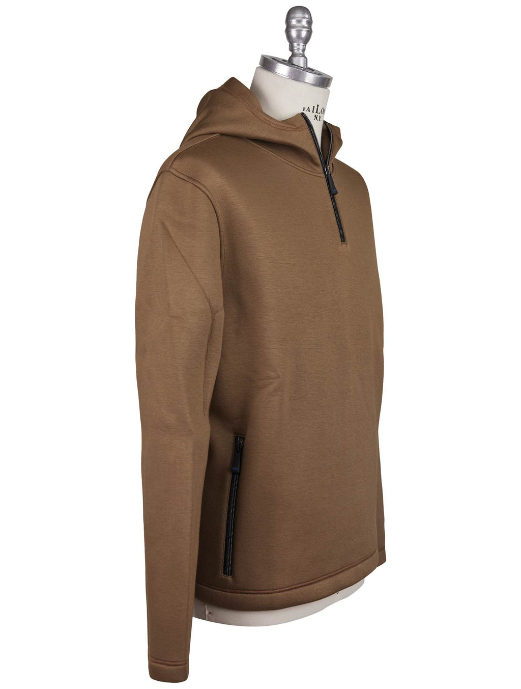 KNT Kiton Knt Brown Viscose EA Sweater Half Zip Brown 001