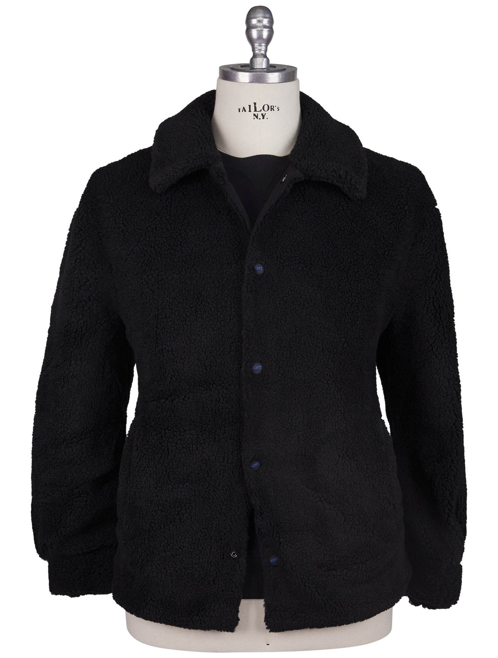 KNT Kiton Knt Black Acrylic PL Coat Black 000