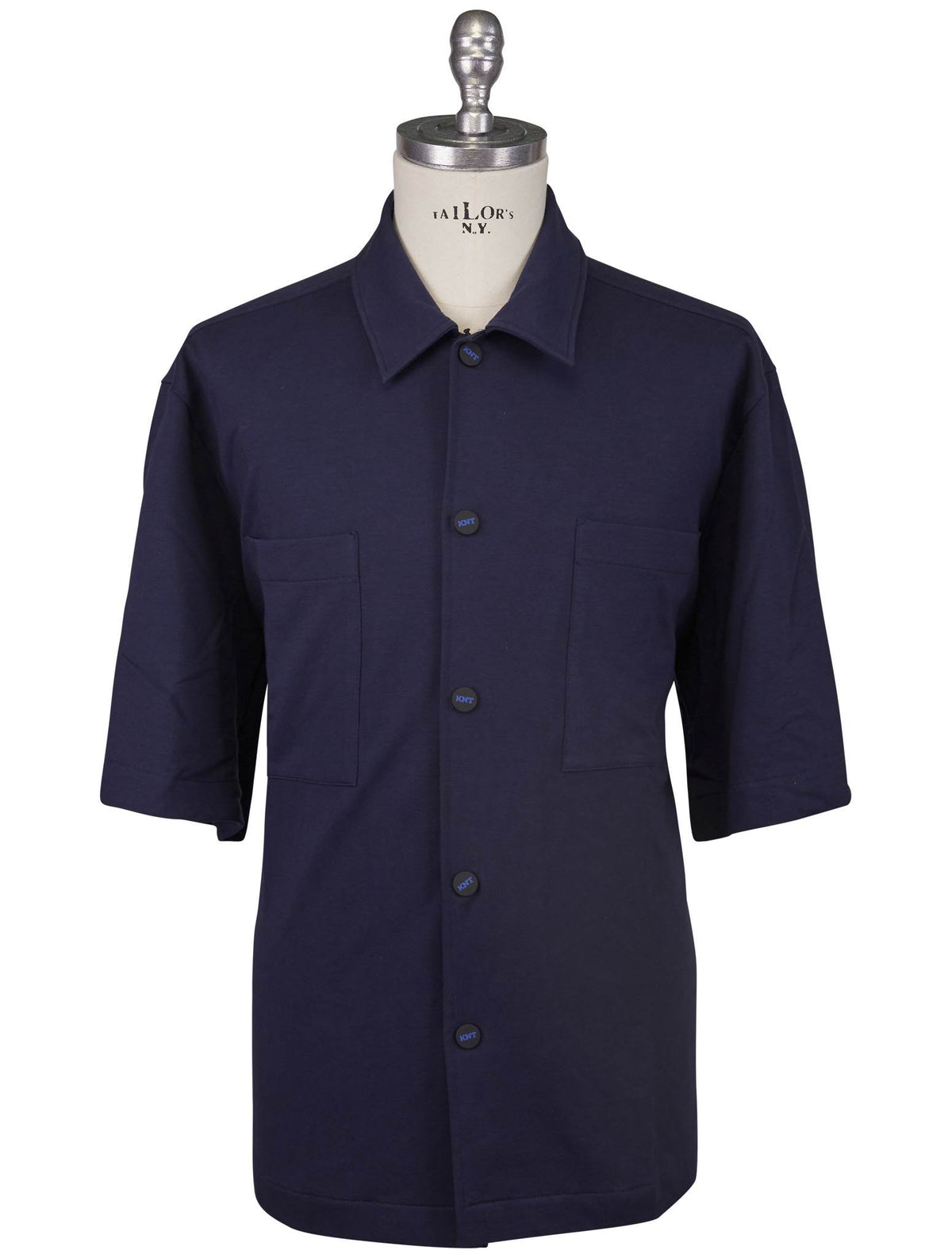Kiton Knt Blue Cotton Ea Shirt
