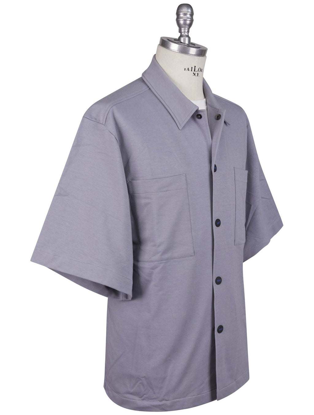 KNT Kiton Knt Gray Cotton Ea Shirt Gray 001
