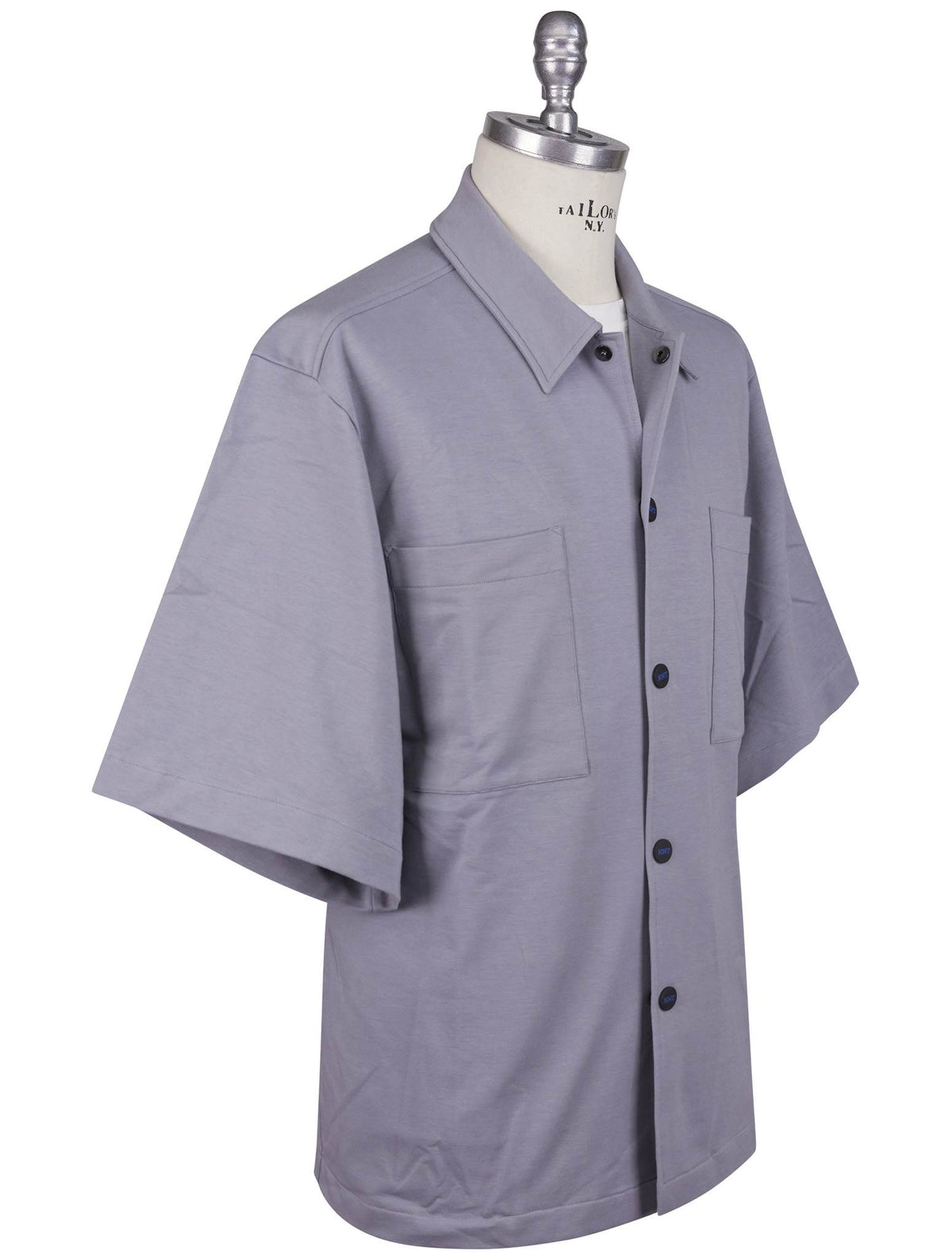 KNT Kiton Knt Gray Cotton Ea Shirt Gray 001