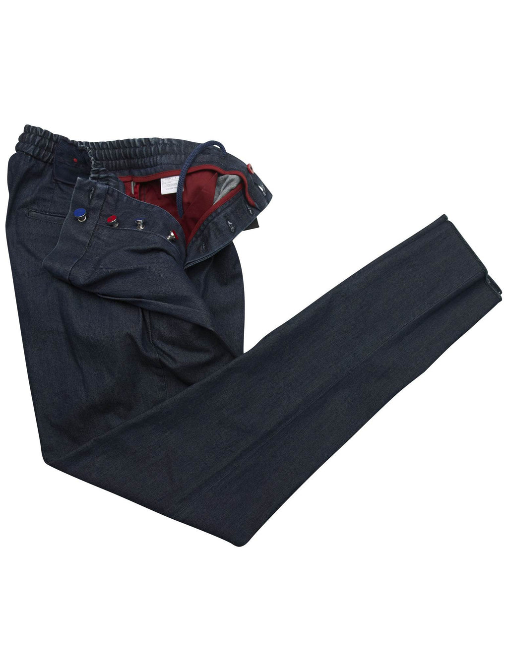 Kiton Kiton Blue Cotton Silk Pants Blue 001