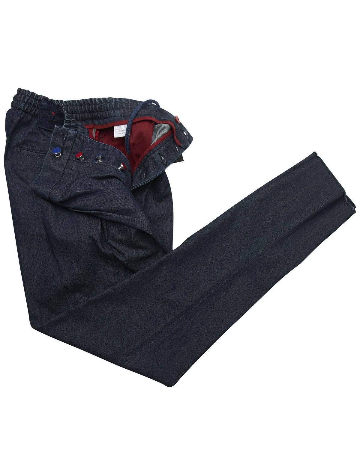 Kiton Kiton Blue Cotton Silk Pants Blue 001