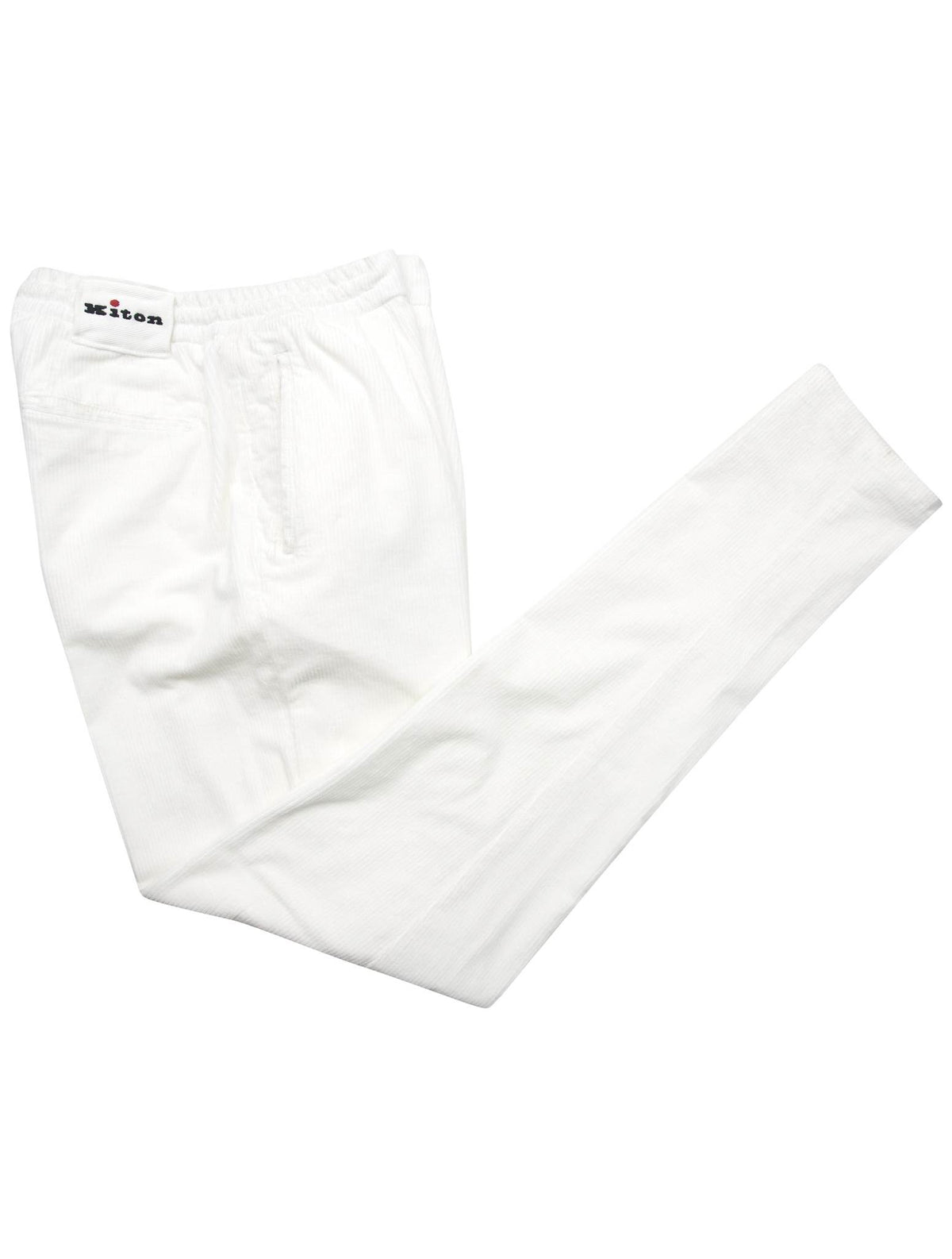 Kiton White Cotton Cashmere Ea Velvet Pants