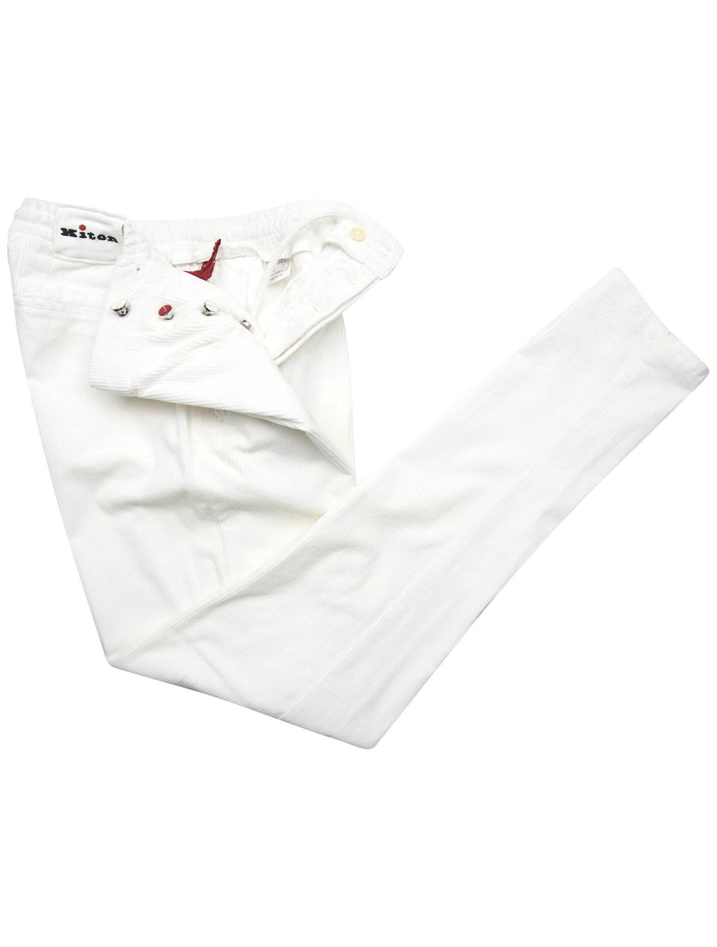 Kiton Kiton White Cotton Cashmere Ea Velvet Pants White 001