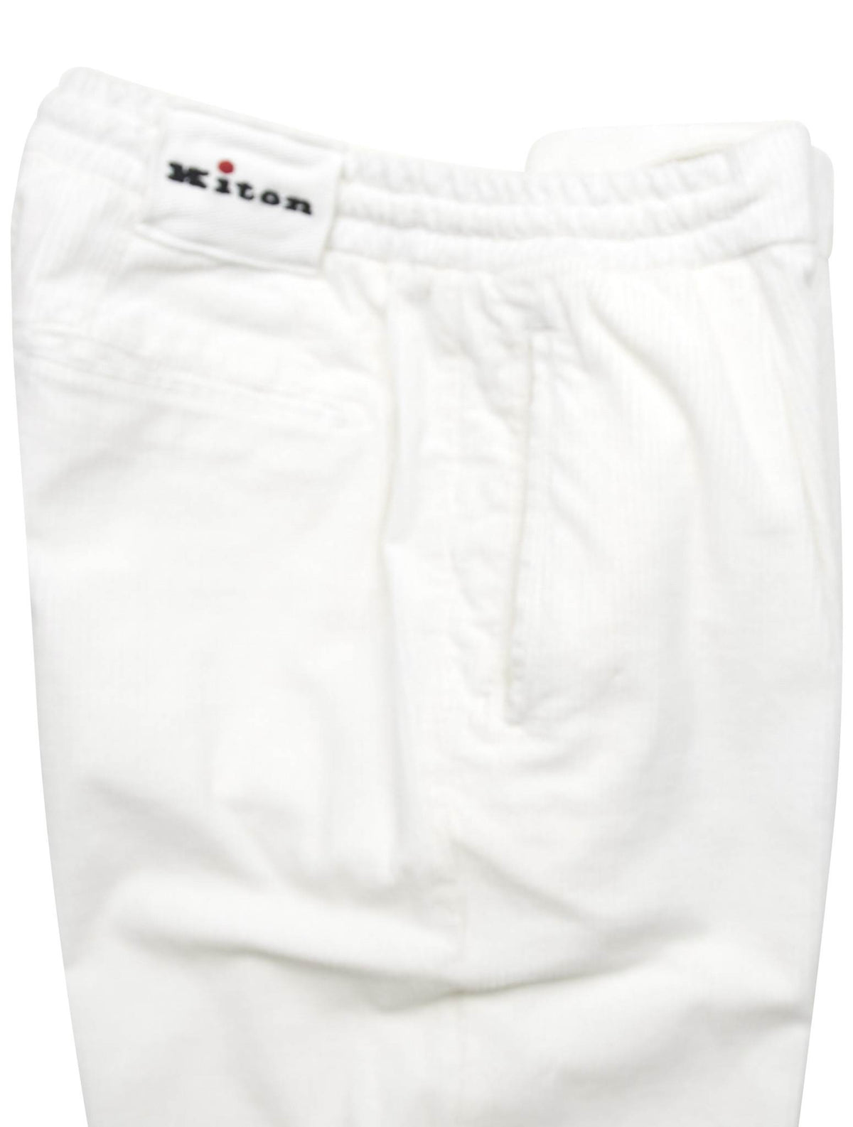 Kiton White Cotton Cashmere Ea Velvet Pants