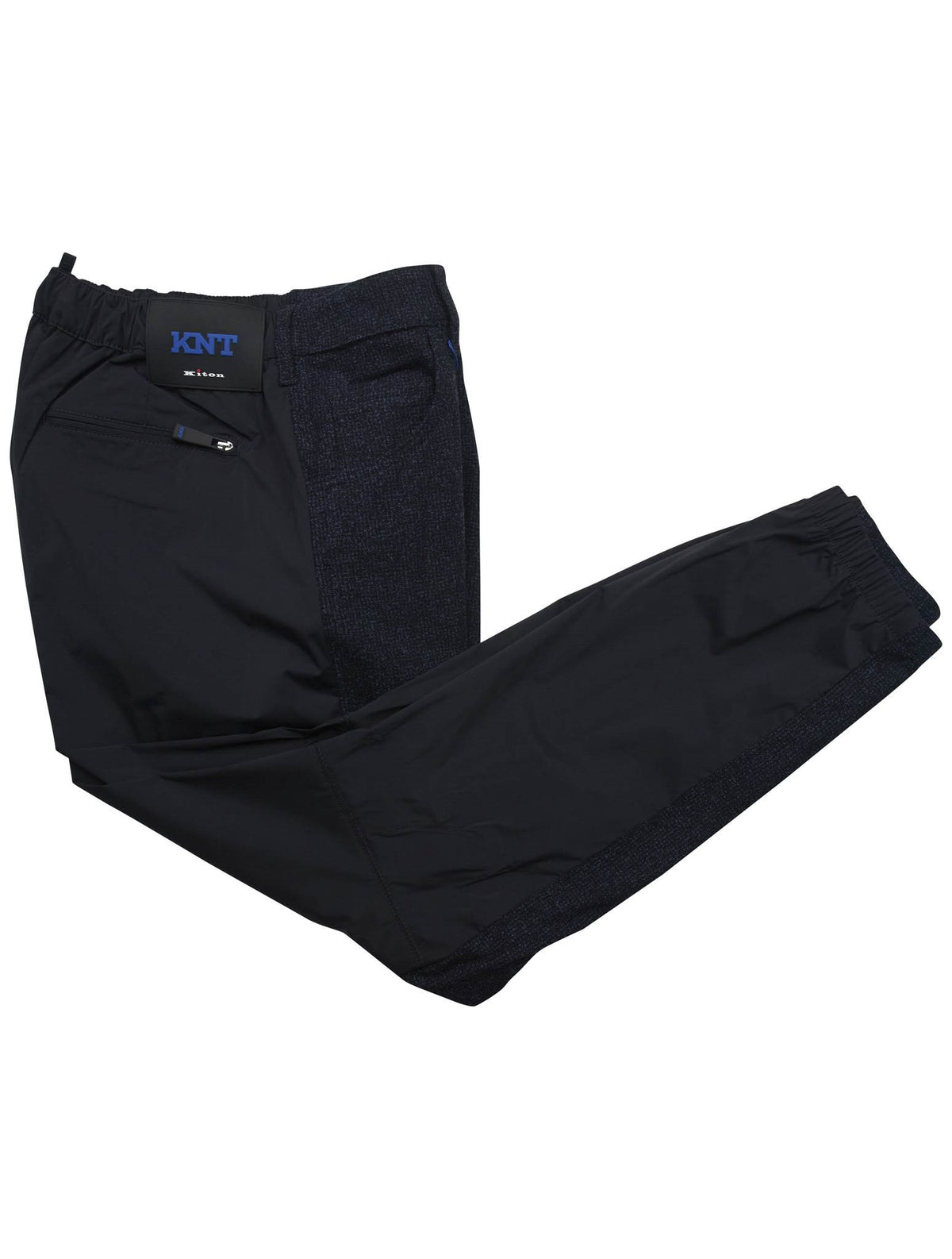Kiton KNT Black Blue PA Virgin Wool Silk Pa Pants