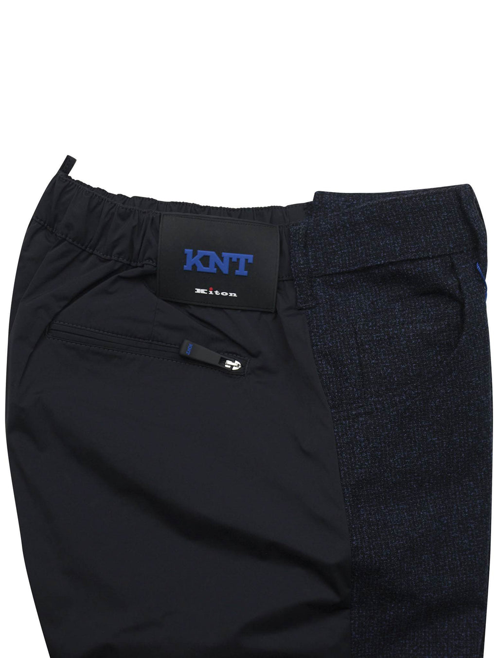 Kiton KNT Black Blue PA Virgin Wool Silk Pa Pants