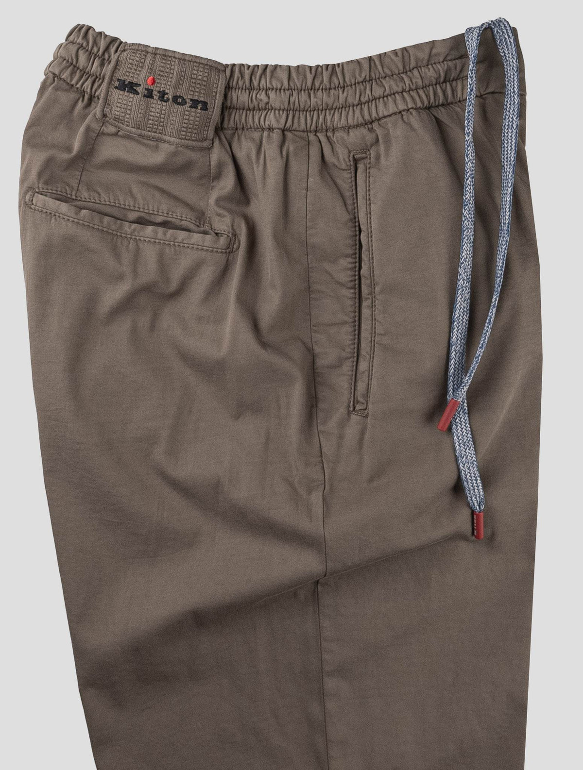 Kiton Brown Cotton Silk Ea Pants