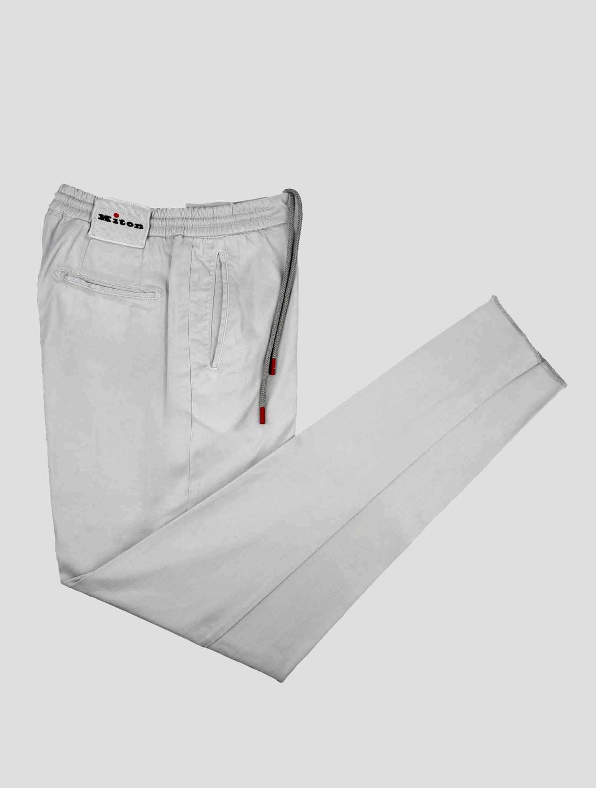 Kiton Kiton Light Gray Lyocell Cotton Ea Pants Light Gray 000